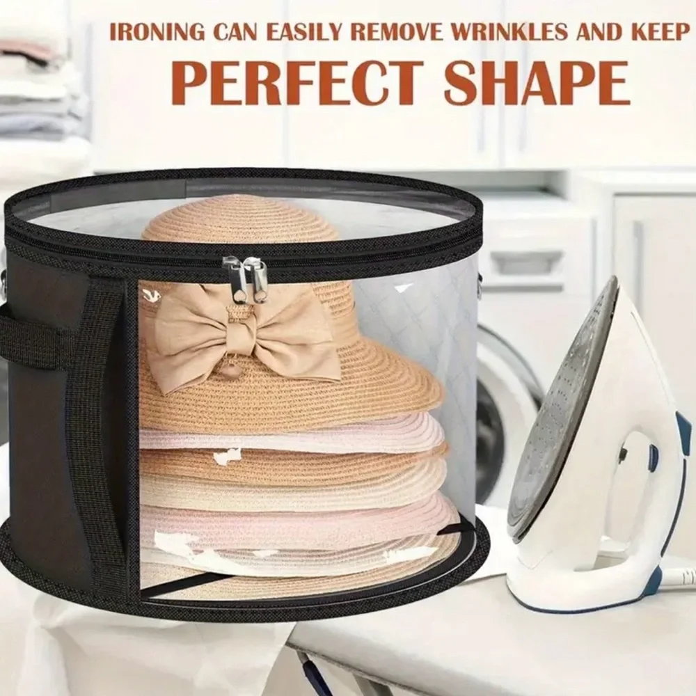 Black and Clear Hat Storage Box, NEW